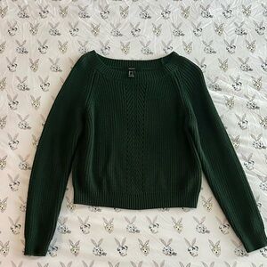 Forever 21 Dark Green Cropped Sweater